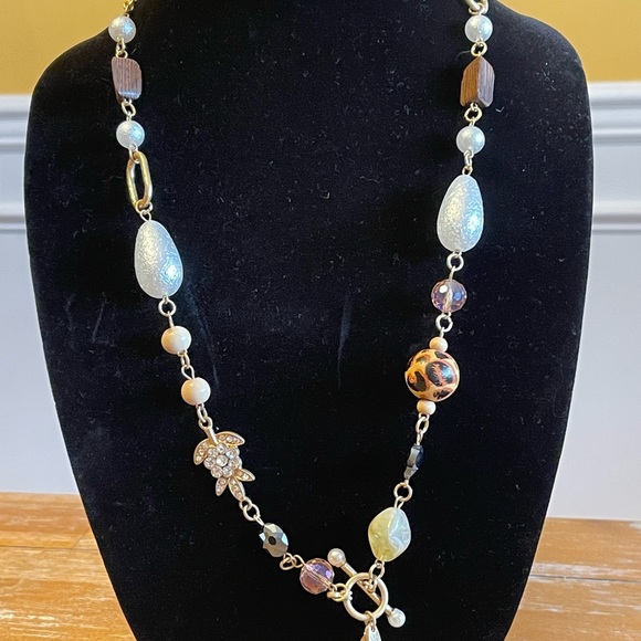 Plunder Gold and Neutral Beaded Necklace - Picture 1 of 5